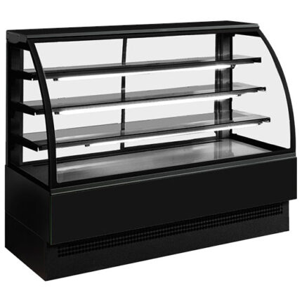 Hot pastry counter with 3 shelves, +30°/+90°C, w=1204 mm - RAL9005