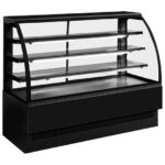 Hot pastry counter with 3 shelves, +65°C, w=1504 mm - RAL9005