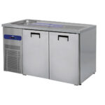 Serving counter with 1 bowl left and 2 doors for kegs of 50 litres