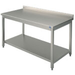 Work table with shelf and upstand, 800x600 mm