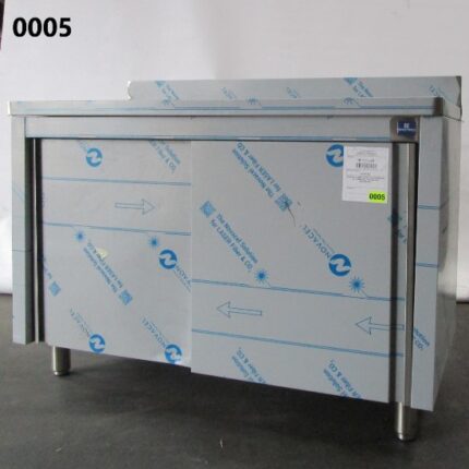 Neutral work cupboard with sliding doors and upstand, 1200x600 mm - DAMAGED