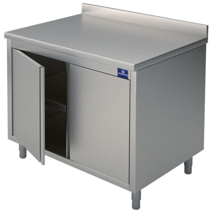 Neutral work cupboard with 2 hinged doors and upstand, 800x700 mm