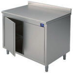 Neutral work cupboard with one hinged door and upstand, 700x500 mm