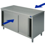 Neutral pass-through work cupboard with sliding doors, 1900x800 mm