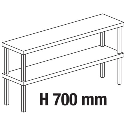 Overshelf, 2-tier overshelf, side open, 1800x300 mm,