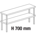 Overshelf, 2-tier overshelf, side open, 2000x300 mm,