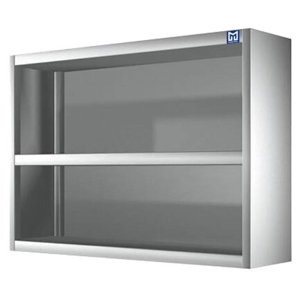 Wall cupboard with middle shelf, open, 1900x400 mm