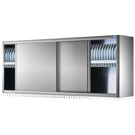 Wall cupboard with sliding doors and dish drainer, 1100x400 mm