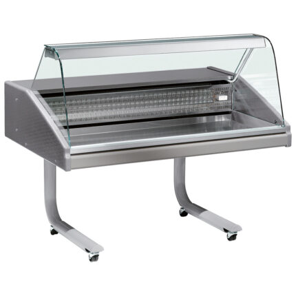 refrigerated fish counter on castors, static cooling, 0°/+6°C, w=1000 mm