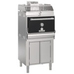 Charcoal oven on heated cabinet for approximately 110-130 dishes with heating rack