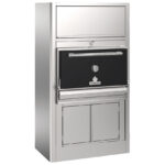 Charcoal oven for approximately 110-130 dishes with upper and lower heated cabinet