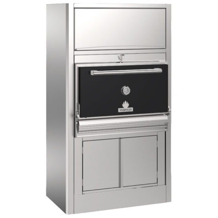 Charcoal oven for approximately 110-130 dishes with upper and lower heated cabinet