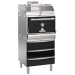 Charcoal oven on heated drawers block for approximately 110-130 dishes with heating rack