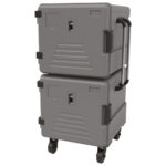 Thermo box heated on castors, 7+7x GN 2/1 h=65 mm