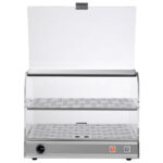 Heated display case 2 levels with curved glass front, +70°C