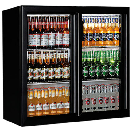 Undercounter refrigerator with 2 sliding glass doors, 201 litres, -1°/+5°C