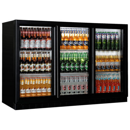 Undercounter refrigerator with 3 sliding glass doors, 320 litres, -1°/+5°C