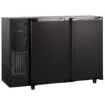 Undercounter refrigerator with 2 hinged doors, 380 litres, -2°/+8°C - black painted