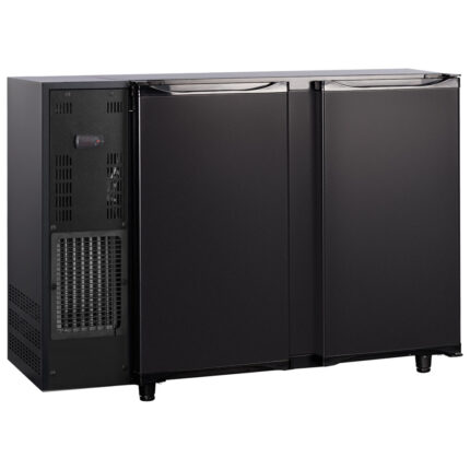 Undercounter refrigerator with 2 hinged doors, 380 litres, -2°/+8°C - black painted