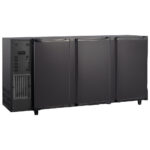 Undercounter refrigerator with 3 hinged doors, 587 litres, -2°/+8°C - black painted