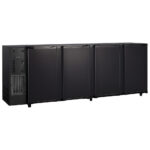 Undercounter refrigerator with 4 hinged doors, 794 litres, -2°/+8°C - black painted