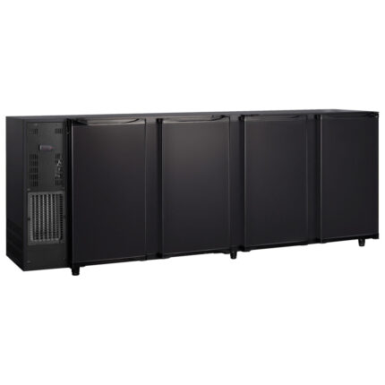 Undercounter refrigerator with 4 hinged doors, 794 litres, -2°/+8°C - black painted