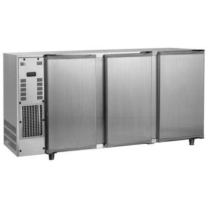 Undercounter refrigerator with 3 hinged doors, 587 litres, -2°/+8°C - stainless steel version