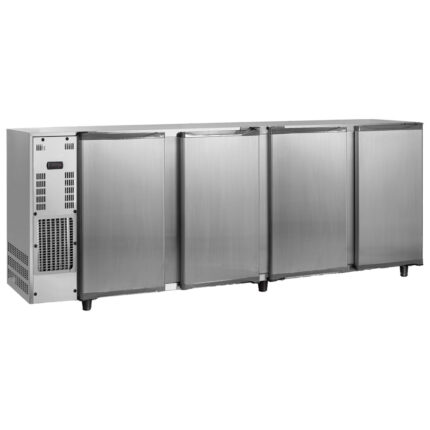 Undercounter refrigerator with 4 hinged doors, 794 litres, -2°/+8°C - stainless steel version