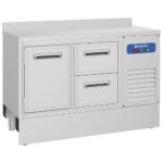Refrigerated bar counter with 1 door and 2 drawers, 1410x700 mm, 310 litres, -2°/+8°C
