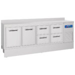 Refrigerated bar counter with 2 doors and 4 drawers, 2335x700 mm, 645 litres, -2°/+8°C