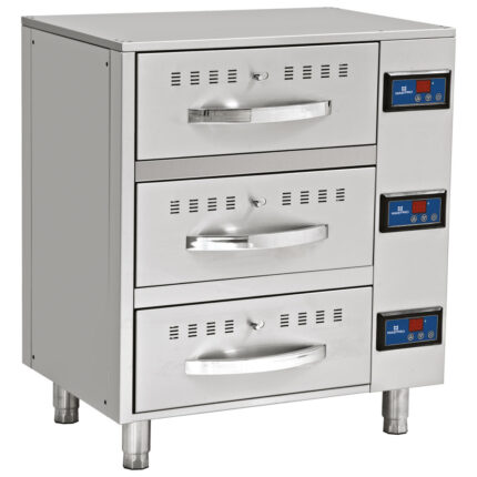 Drawer warmers, 3 drawers of GN 1/1