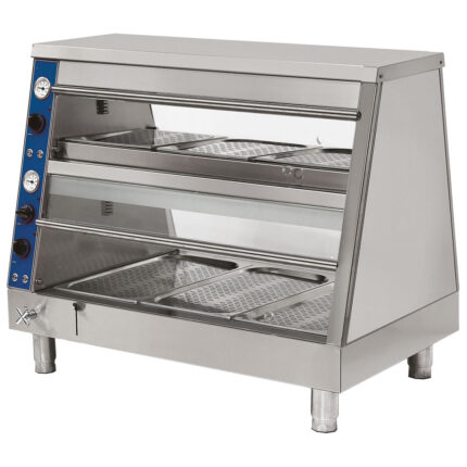 Food warmer bain-marie with 2 decks, 3x GN 1/1 + 3x GN 2/3
