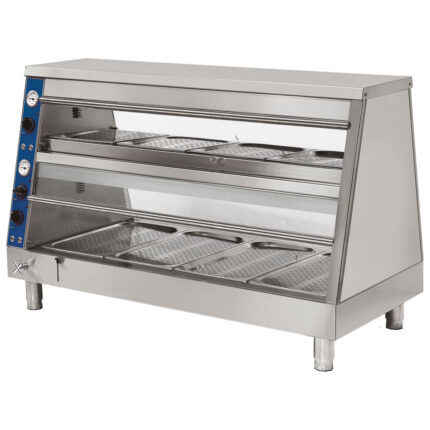 Food warmer bain-marie with 2 decks, 4x GN 1/1 + 4x GN 2/3