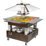 bain-marie buffet, island model, 4x GN 1/1 h=150 mm, canopy not lowerable