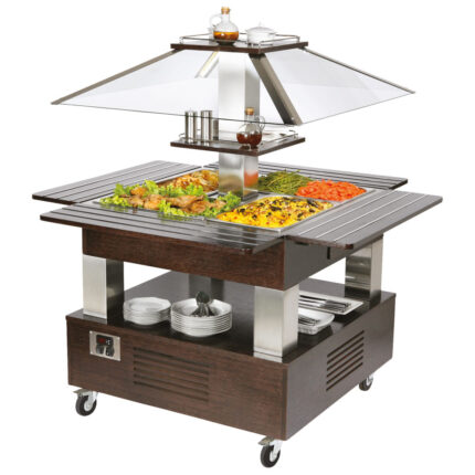 bain-marie buffet, island model, 4x GN 1/1 h=150 mm, canopy not lowerable