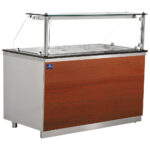 Bain-marie counter with vertical front glass, 5x GN 1/1