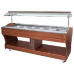 bain-marie buffet, island model, 6x GN 1/1 h=150 mm, canopy not lowerable