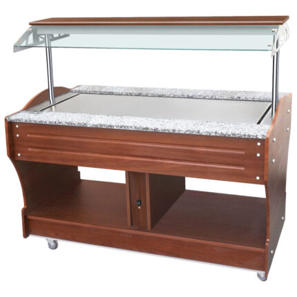 neutral buffet with stainless steel top, island model, 4x GN 1/1, canopy not lowerable