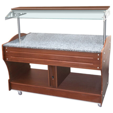 neutral buffet with granite top, island model, 4x GN 1/1, canopy not lowerable