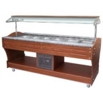 cold buffet with static refrigeration, island model, 6x GN 1/1 h=150 mm, canopy not lowerable