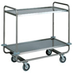 service trolley in stainless steel with 2 levels 1050x550 mm