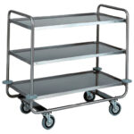 service trolley in stainless steel with 3 levels 1050x550 mm