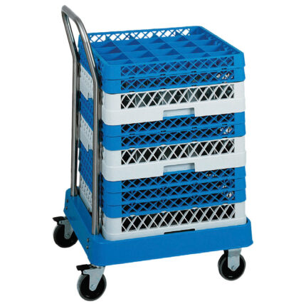 Transport trolley with handle for dishwasher racks, 500x500 mm