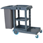 Cleaning trolley with waste bin