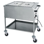 Bain-marie trolley with bottom shelf, 2x GN 1/1 h=200 mm, 1 temperature zone