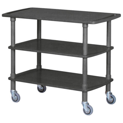 Wooden trolley with 3 levels, colour black