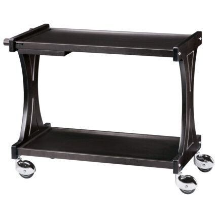 Wooden service trolley with 2 levels, colour black