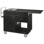 Flambee trolley with 2 burners - LPG - colour black