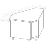 Outside corner element 90°, 1420x700 mm