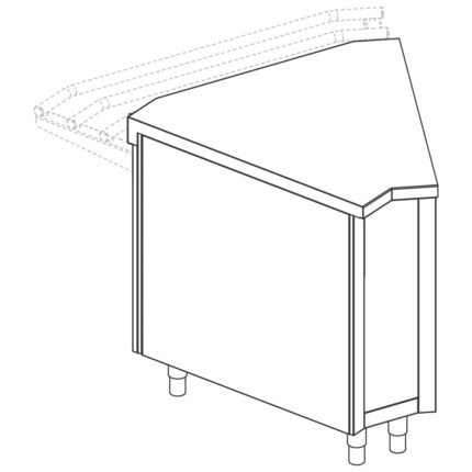 Outside corner element 45°, 875x700 mm
